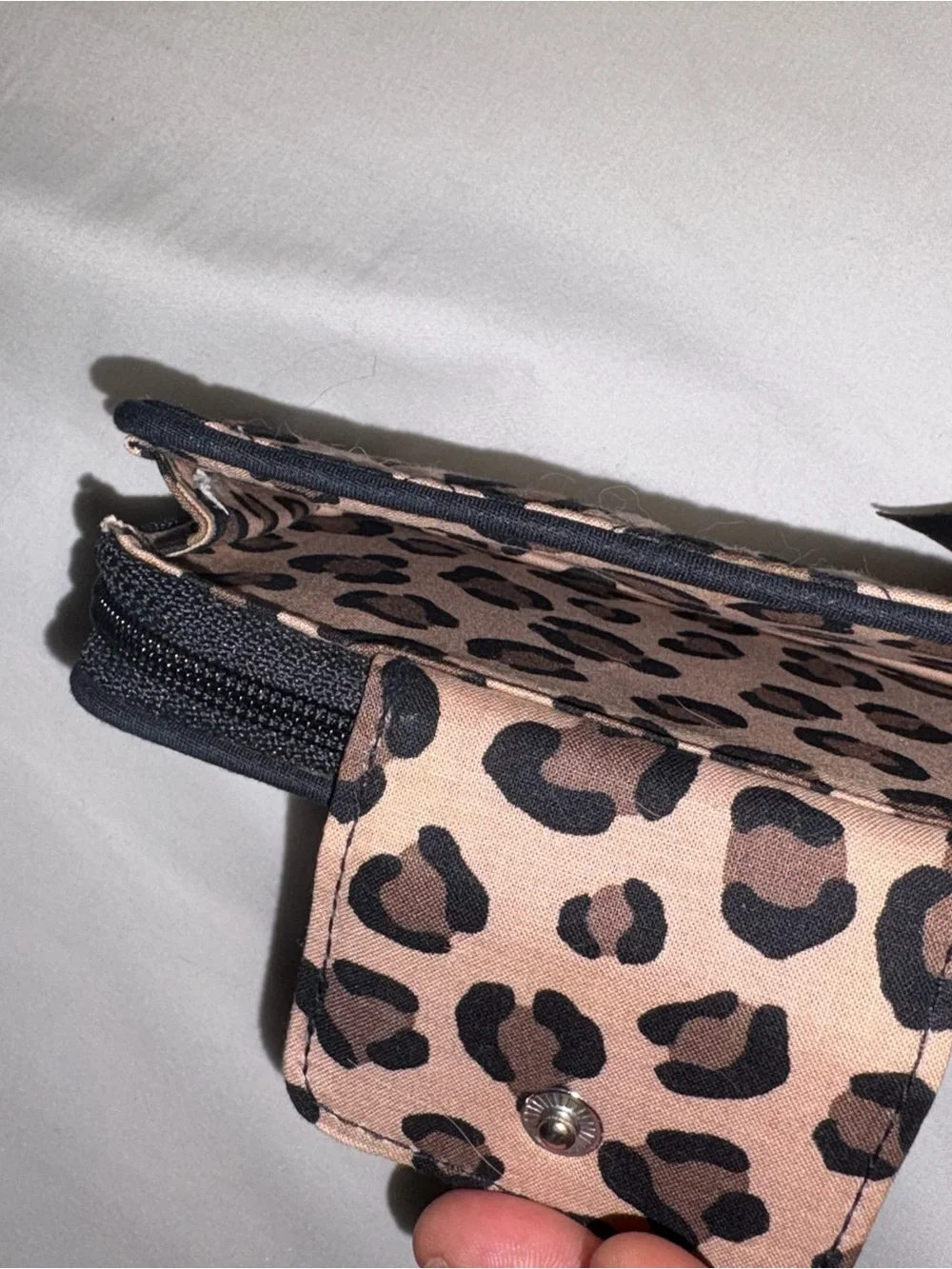 Vera Bradley Quilted Leopard Print Phone Wallet - Beige, Brown & Black - Picture 4 of 10